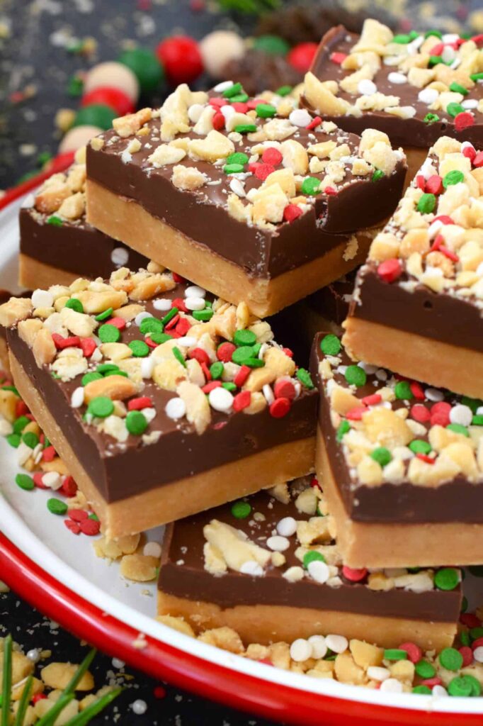 Confectionary Christmas bars and squares.